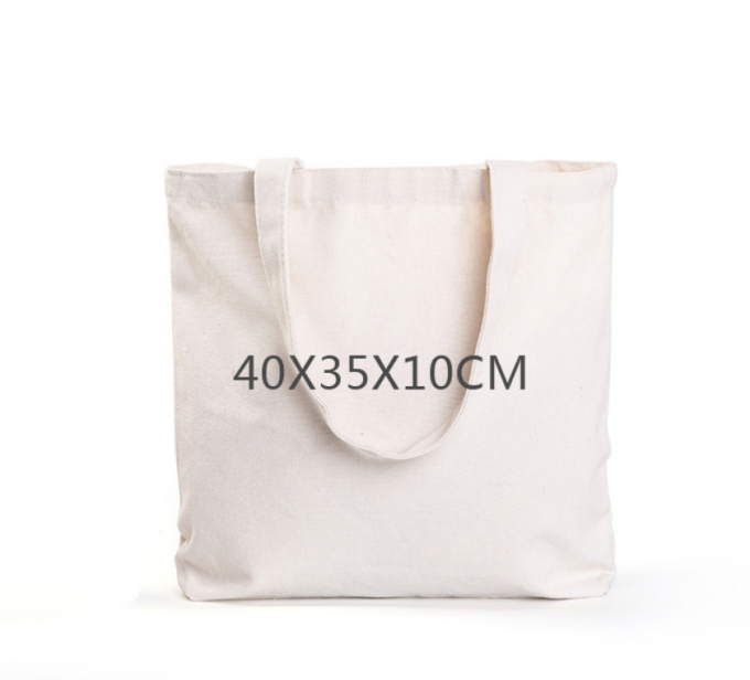 100 Cotton Canvas Grocery Shopping Bags , Durable Plain Cloth Bags
