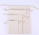 Drawstring bags cotton material reusable canvas shopping bags custom logo