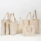 Beige Color Canvas Shopping Bag , High Durability Plain Canvas Gift Bags