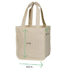 Customized Logo Cotton Canvas Bag , Beige Color Canvas Grocery Bags