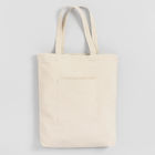 Medium / Large Size Cotton Canvas Tote Bags With Zipper Eco Friendly