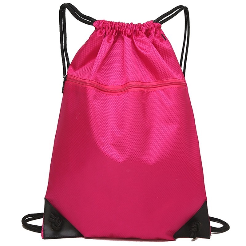 Eco Friendly Outdoor Waterproof Bag / Drawstring Backpack With Front