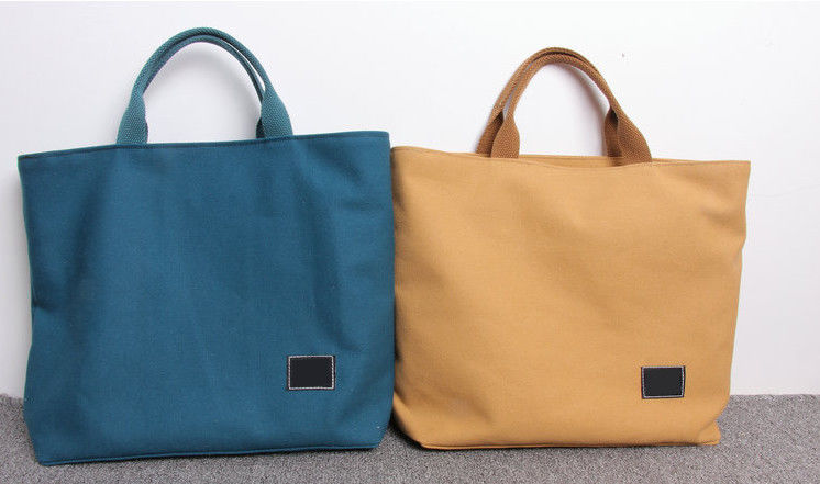 Ladies Natural Canvas Tote Bags With High Durability OEM Acceptable