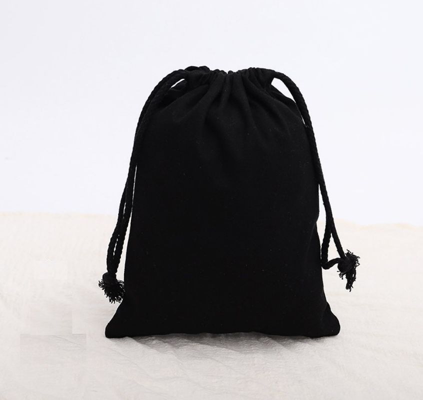 Customized Durable Cotton Canvas Bag Pull Sting Style For Shoes Packing