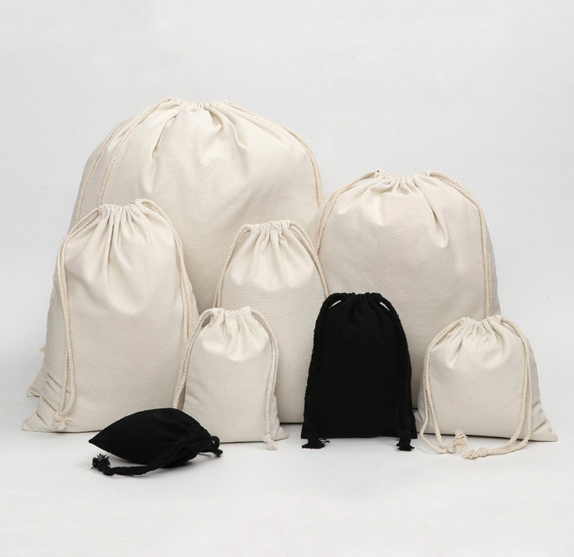 canvas pull string bag