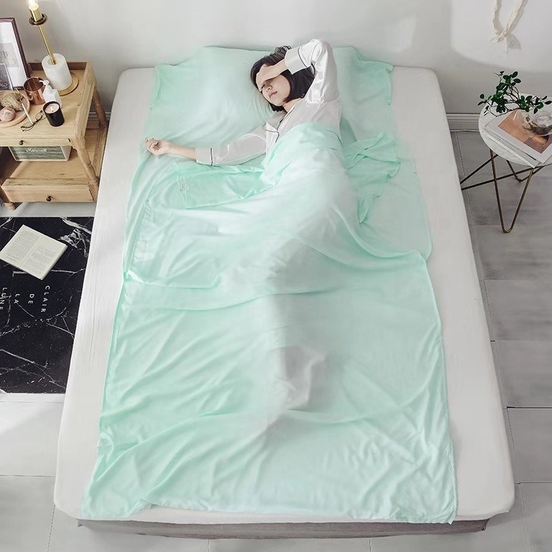 Anti Dirt Pure Silk Sleeping Bag Liner Foldable For Outdoor Travelling