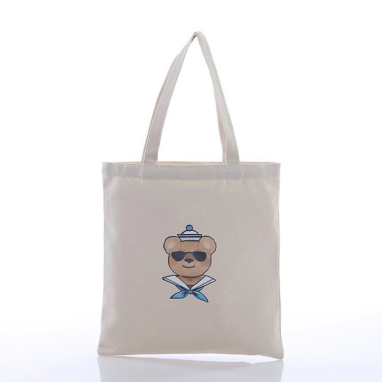 2019 New Eco Friendly Custom Logo Zipper Canvas Tote Cotton Shopping Bag