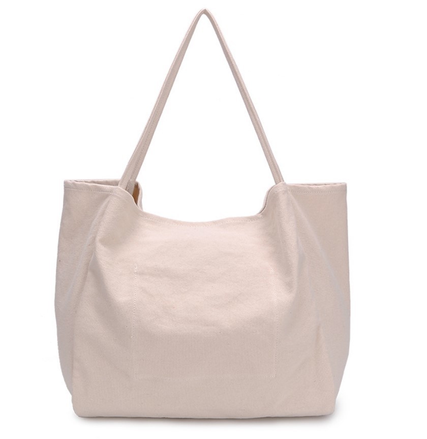 Large Capacity Canvas Cloth Shopping Bags Eco Friendly For Young Ladies