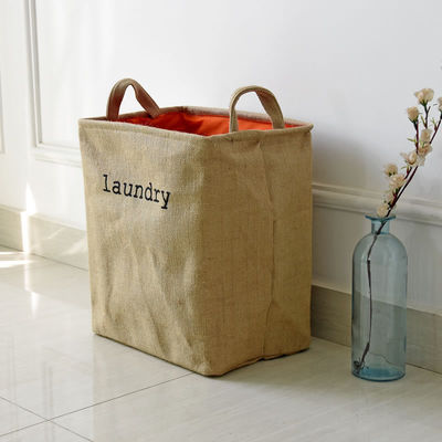 Waterproof Jute Foldable Laundry Basket Dirty Clothes Basket For Packing