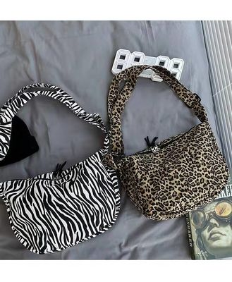 Fashion Leopard Print Eco Canvas Bags Zebra Design Lady Single Shoulder Bag Large Capacity
