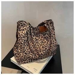 Women Leopard Printing Eco Canvas Bags Animal Pattern Zebra Lady Tote Bags