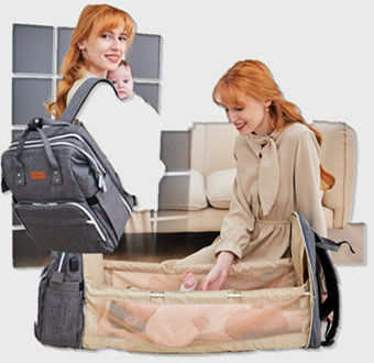 OEM ODM Nursing Mother Bag Diaper Bag Foldable Crib With USB