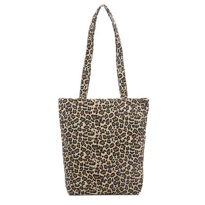 2022 OEM Leopard Printing  cotton Tote for Women Canvas handbag Purse Large lifestyle Grocery  bag Handle Shoulder Bag kids bag
