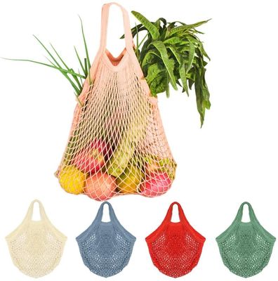Net Cotton String Shopping Bag Reusable Mesh Market Tote Organizer Portable For Grocery Storage Beach Toys Fruit Vegetable