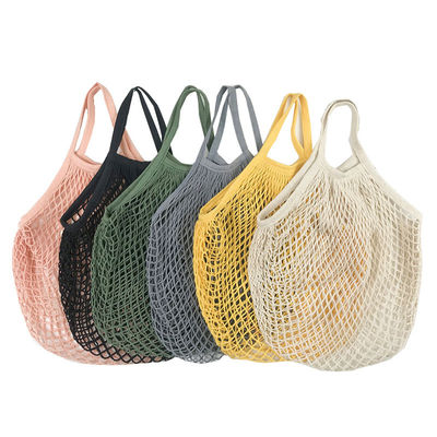 Net Cotton String Shopping Bag Reusable Mesh Market Tote Organizer Portable For Grocery Storage Beach Toys Fruit Vegetable