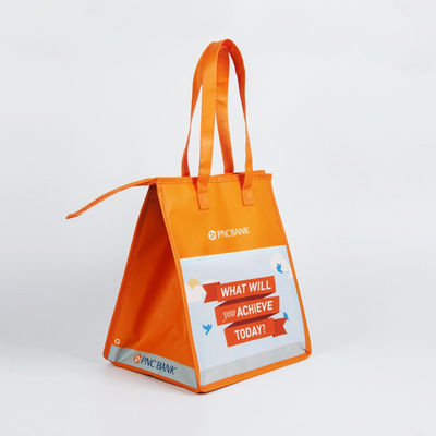 outdoor fitness thermal non woven  cooler bag reusable insulated non woven lunch tote thermal food delivery bag