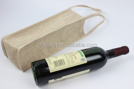 2021 Low price 1 bottle   jute wine carrier bag high quality  customized canvas wine bag  reusable gift carry  case
