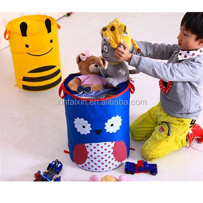 Sublimation Printing Cartoon Round Mesh Laundry Bag With Cover 38*45cm