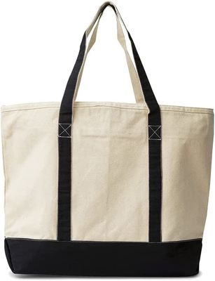 Extra Large Canvas Zippered Tote Bag Zip Top 100% Organic Cotton 22 Inches