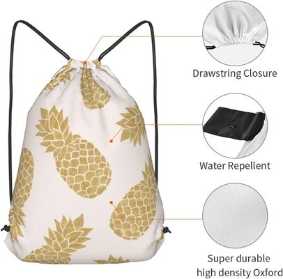 Pineapple Gold Gym Waterproof Drawstring Backpack For Yoga Sport Travel