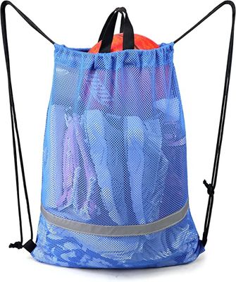 Beach BeeGreen Mesh Drawstring Bag Backpack Lightweight Heavy Duty For Sport