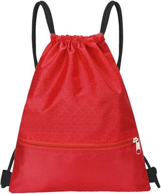 Gym Waterproof Drawstring Bag Backpack With Zip Pocket Swim Bag For Men Women