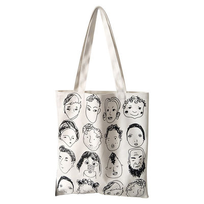 White Eco Canvas Bags With Clear LGO Beautiful Pictures Exterior Features