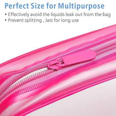 Waterproof Pink Durable Soft Cosmetic Toiletry Bags With Zipper