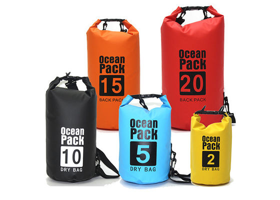 Blue Yellow Orange PVC Waterproof Dry Bag Duffel Bag 40L Custom Printed
