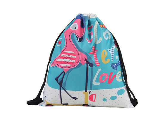 Flamingo Personalized Cinch Bags Custom Print Waterproof Drawstring Backpack