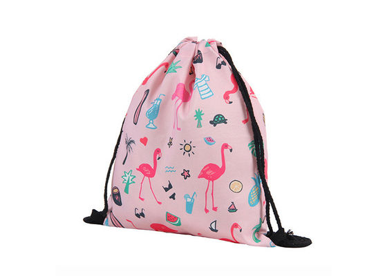 Portable Folding Drawstring Bag Backpack Pink Drawstring Backpack With Logo