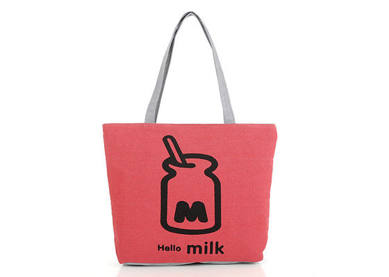 Promotional Big Red Canvas Tote Bags Foldable Tote Shopper Bag Canvas