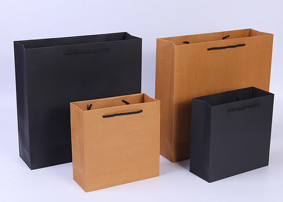 Portable Brown Kraft Paper Gift Bags , Gift Kraft Paper Shopping Bags
