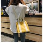 Collapsible Crossbody 50cm Handle Printed Canvas Shopping Bags
