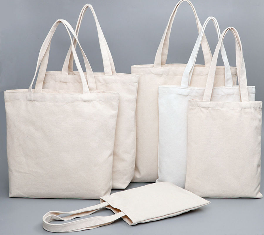 Multiple Sizes Supermarket Shopping Bags Nature Canvas Material Made