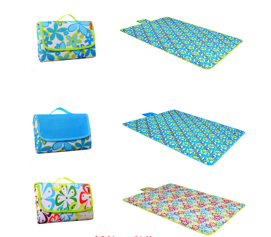 Foldable Picnic Blanket Waterproof Backing With Handle Multi Sizes Optional