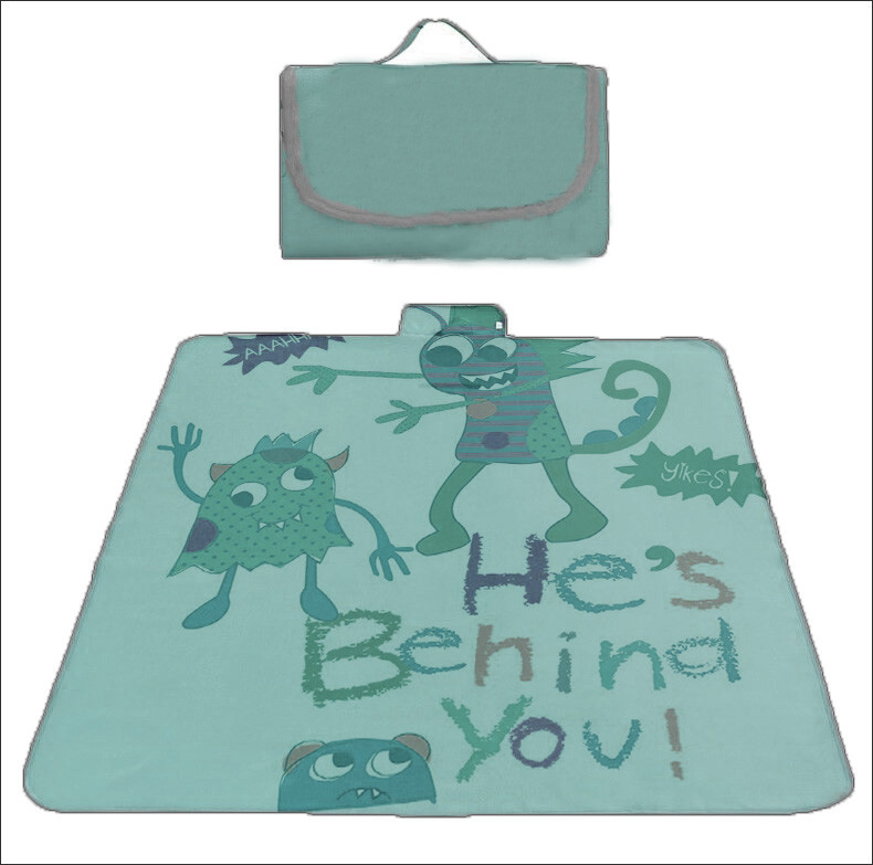 Foldable Picnic Floor Mat , Outdoor Picnic Blanket Waterproof Backing