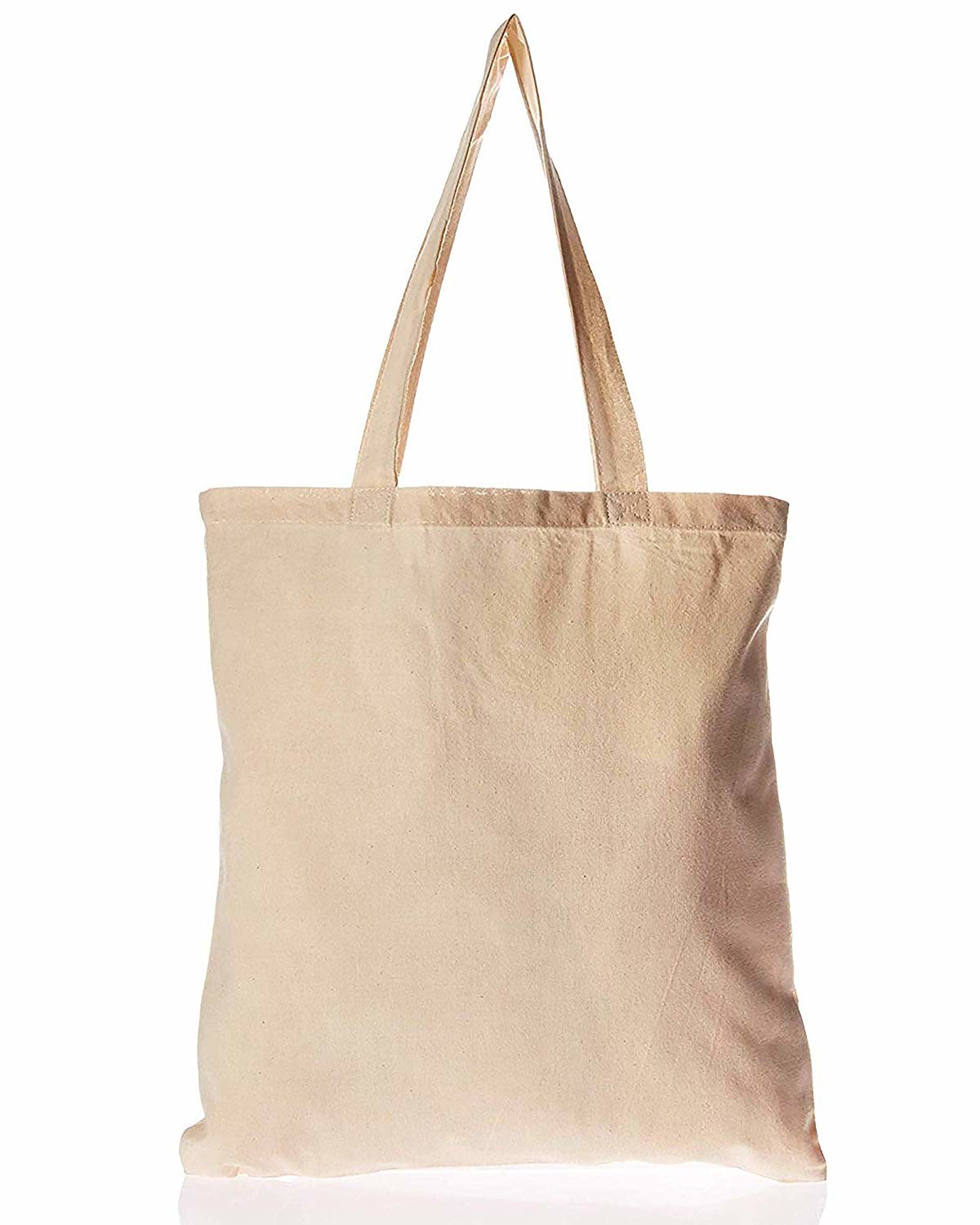 100 Cotton Canvas Grocery Shopping Bags , Durable Plain Cloth Bags