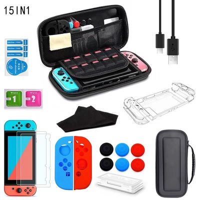 8 in 1 game accessory Set For Nintendo Switch Travel Carrying Case Accessories Kit Screen Protector Case Charging Cable