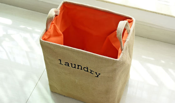 Waterproof Jute Foldable Laundry Basket Dirty Clothes Basket For Packing