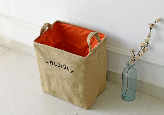 Waterproof Jute Foldable Laundry Basket Dirty Clothes Basket For Packing