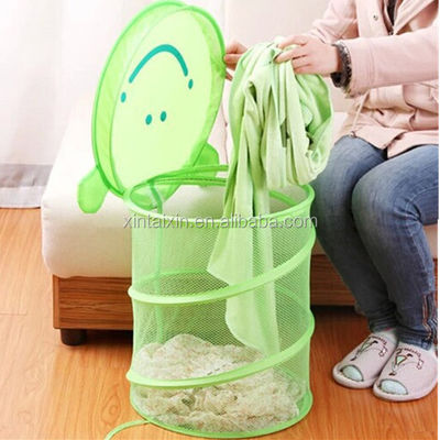 Travel Collapsible Mesh Laundry Basket popup laundry hamper 38*45cm