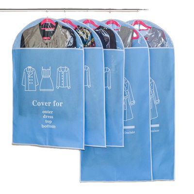 Foldable Non Woven Garment Storage Bag Zipper Top Plastic Dry Cleaning Bags