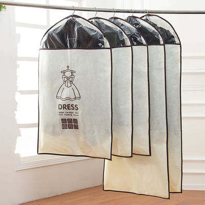 Foldable Non Woven Garment Storage Bag Zipper Top Plastic Dry Cleaning Bags