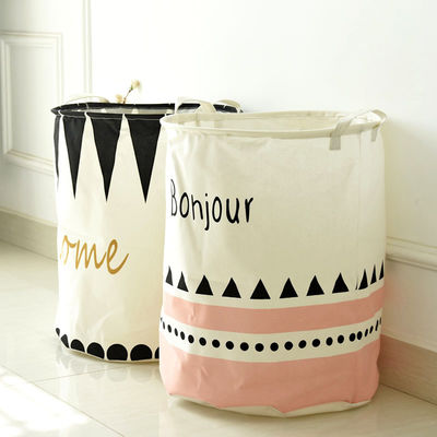 Promotional Cotton Linen Foldable Laundry Basket Dirty Laundry Organizer