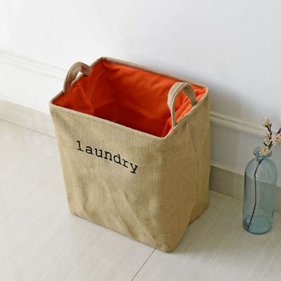 Jute Wicker Foldable Laundry Basket Stackable Dirty Clothes Hamper