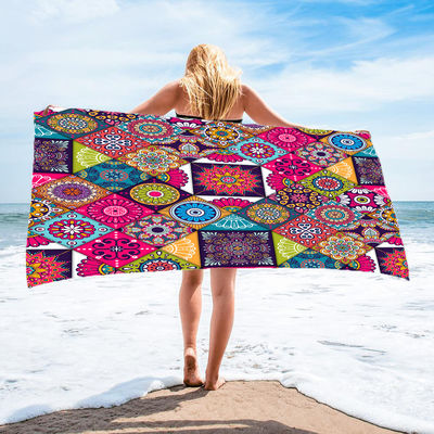 Customized Design Comfortable Breathable Beach Towel Female Silk Printed Long Skirt Wrapped Bikini Covered Sunscreen Blanket