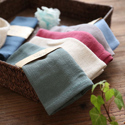 100% Cotton Linen Fabric Tea Towel Quick Dry With Customized Label
