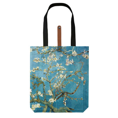 Customize Polyester Foldable Oil Painting Tote Bags Reusable Shopping Bag For Groceries Shoulder Bags