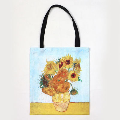 Customized Oil Painting Canvas Tote Bag Retro Art Fashion Travel Bag Women Leisure Eco Shopping High Quality Foldable Handbag